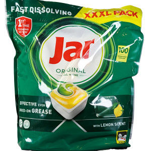 Jar kapsule za pomivalni stroj učinkovito odstranijo maščobo in ostanke hrane že pri prvem pranju ter pustijo posodo sijoče čisto brez predpomivanja.