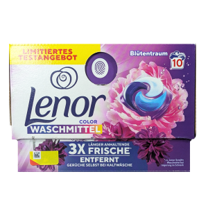 Lenor Kapsule za enostavno pranje barvnih oblačil z zaščito barv in vlaknin, za svežino in živahne tone vsakič.