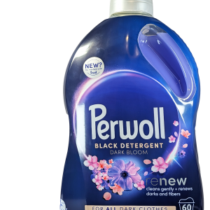 Perwoll Black Detergent za nežno in učinkovito pranje temnih oblačil, ohranja barve in teksturo, zagotavlja dolgotrajno črnino.