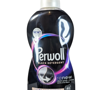 Perwoll Black Detergent za nežno in učinkovito pranje temnih oblačil, ohranja barve in teksturo, zagotavlja dolgotrajno črnino.