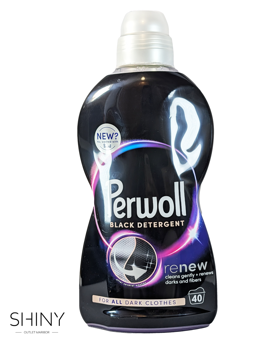 Perwoll Black Detergent za nežno in učinkovito pranje temnih oblačil, ohranja barve in teksturo, zagotavlja dolgotrajno črnino.